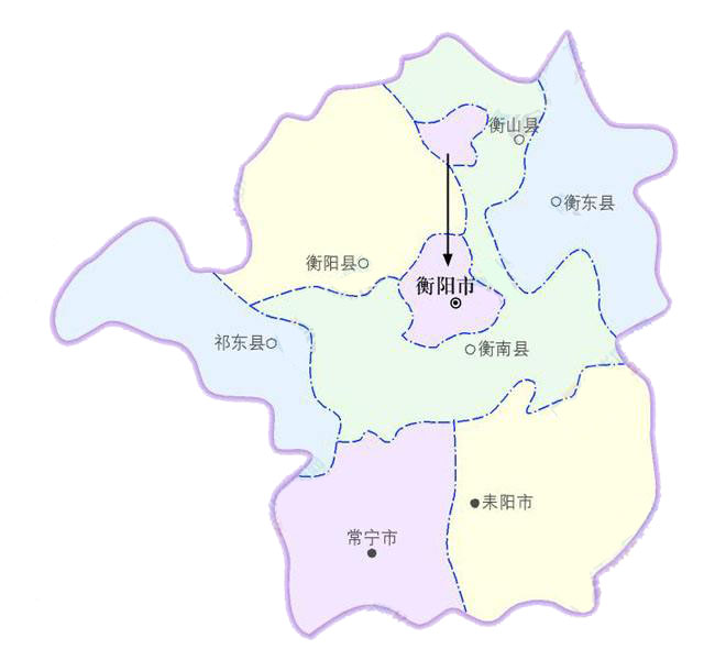 衡阳行政区域图