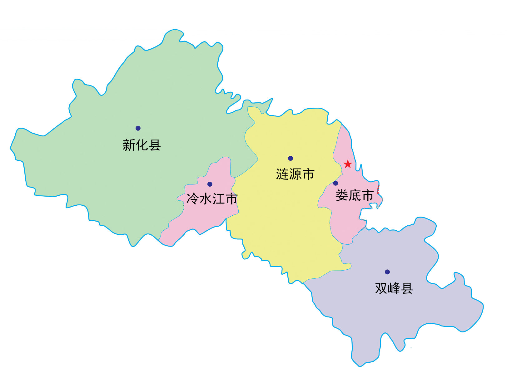 娄底行政区域图