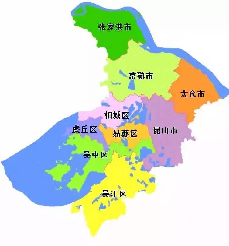 苏州行政区域图