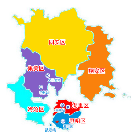 厦门行政区域图